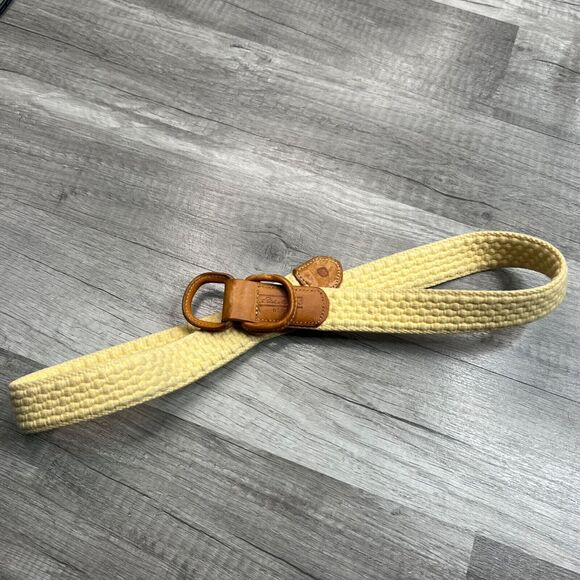 Woven Fabric Leather Belt Size Medium Eddie Bauer Costal Cowgirl - Picture 5 of 10